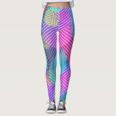 LEGGINGS - Abstrakt - Rosa/Blau/Gelb/Lilac (Vorderseite)