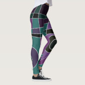 Leggings Abstrakt Surfen Aquamarin Lila (Rechts)