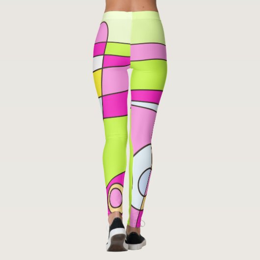 Leggings Abstrakt Surfen Bubblegum (Rückseite)