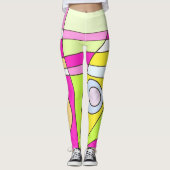 Leggings Abstrakt Surfen Bubblegum (Vorderseite)