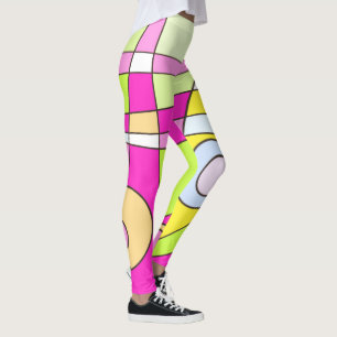Leggings Abstrakt Surfen Bubblegum