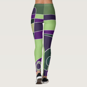 Leggings Abstrakt Surfen Grün Lila
