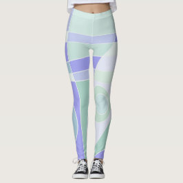 Leggings Abstrakt Surfen Pastel Lila grün