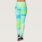 Leggings Abstrakt Surfen Pastellblau Grün (Rückseite)