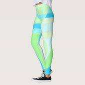 Leggings Abstrakt Surfen Pastellblau Grün (Links)