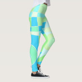 Leggings Abstrakt Surfen Pastellblau Grün (Rechts)