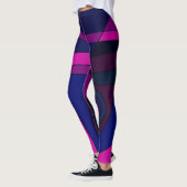 Leggings Abstrakt Surfen Tief Rosa Blau (Links)