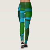 Leggings Abstrakt Surfen Türkisblau (Rückseite)