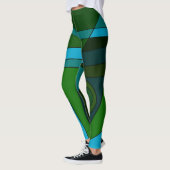 Leggings Abstrakt Surfen Türkisblau (Links)