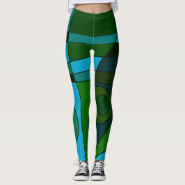 Leggings Abstrakt Surfen Türkisblau