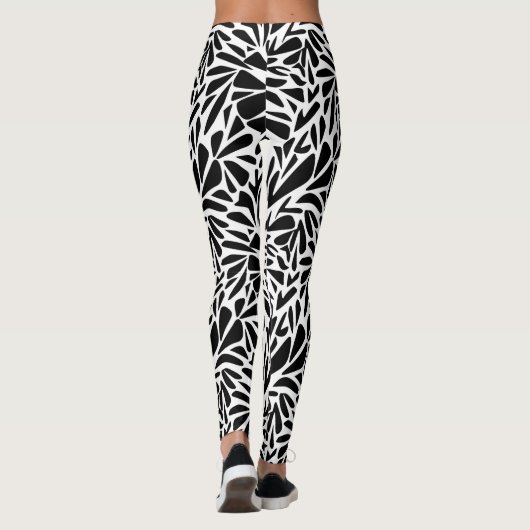Leggings Abstrakte moderne, nahtlose monochrome Fl (Rückseite)