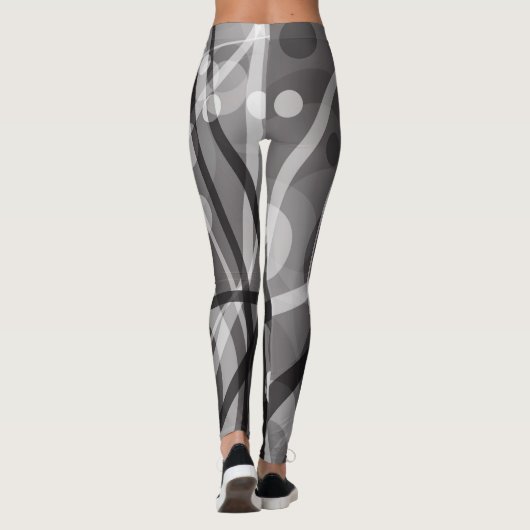 Leggings, abstraktes Design, schwarz, grau Leggings (Rückseite)