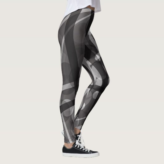 Leggings, abstraktes Design, schwarz, grau Leggings (Rechts)