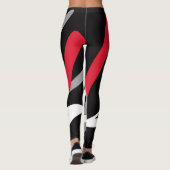 Leggings, abstraktes Design, schwarz, grau, rot, w Leggings (Rückseite)