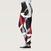 Leggings, abstraktes Design, schwarz, grau, rot, w Leggings (Links)