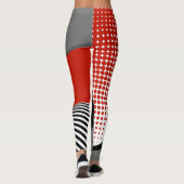 Leggings, abstraktes Design, schwarz, grau, rot, w Leggings (Rückseite)
