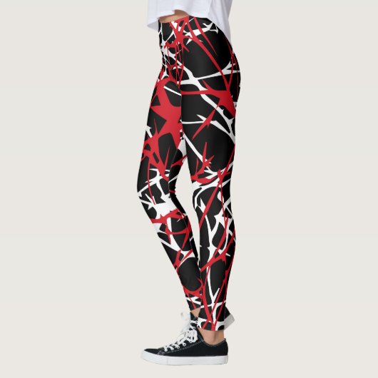 Leggings, abstraktes Design, schwarz, weiß, rot Leggings (Links)