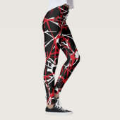 Leggings, abstraktes Design, schwarz, weiß, rot Leggings (Rechts)