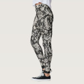 LEGGINGS ANTIQUE LACE PATTERN SCHWARZ (Links)
