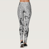 Leggings ANTIQUE LACE PATTERN SCHWARZ UND GRAU (Rückseite)