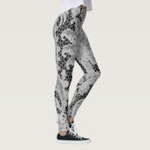 Leggings ANTIQUE LACE PATTERN SCHWARZ UND GRAU (Rechts)