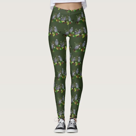 Leggings aus Afrikanischem Grau-Papagei-Party (dun (Vorderseite)