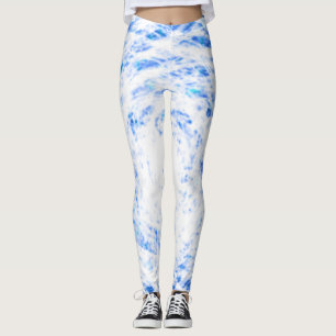 Leggings aus blau-weiß-Gefärbte Krawatte