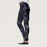 Leggings aus blauem Marmor<br><div class="desc">Navy Blue Black Marble Stone Leggings Modernes MIGNED Design</div>
