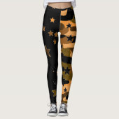 Leggings aus Camouflage und Schwarz (Vorderseite)