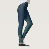 Leggings aus dunkelgrünem Palmblätterblättern - tr (Rechts)