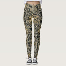 Leggings aus Gold-Floral
