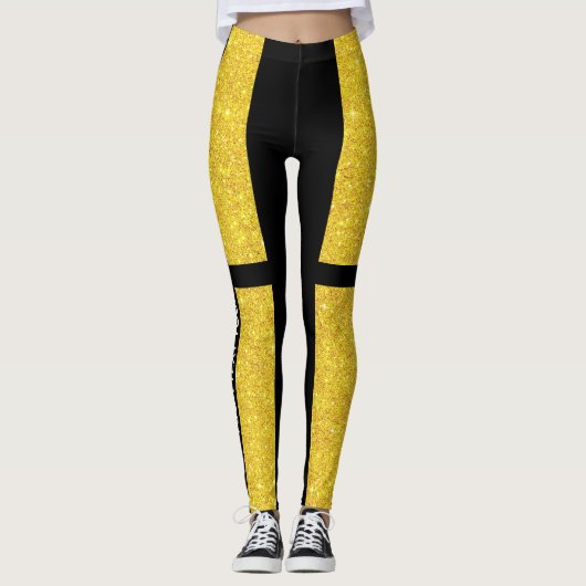 Leggings aus Gold Glitzer (Vorderseite)