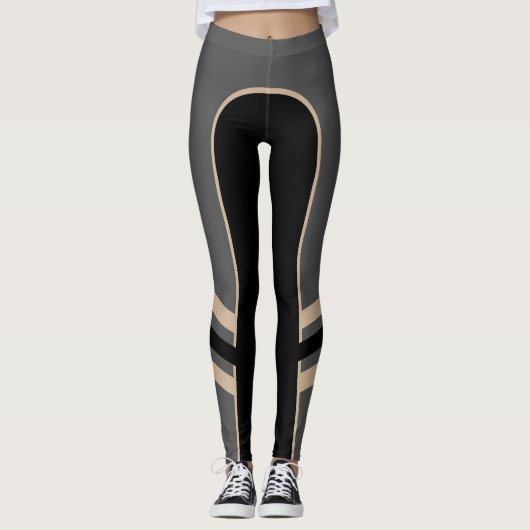 Leggings aus Gold/Platinum/Black Side Band (Vorderseite)