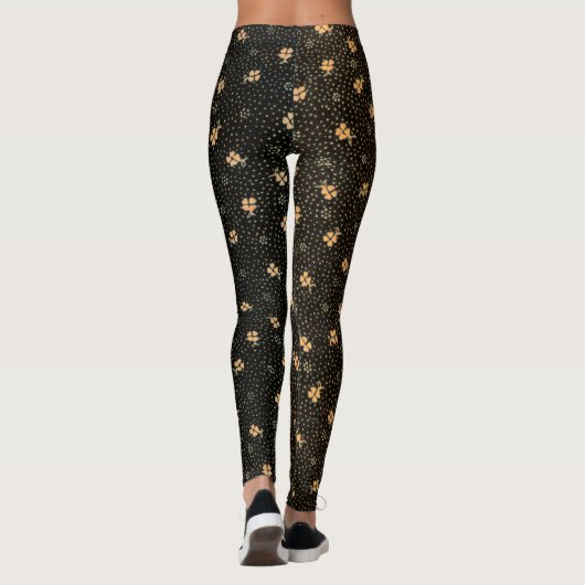 Leggings aus goldschwarzem Gewand (Rückseite)