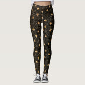 Leggings aus goldschwarzem Gewand (Vorderseite)