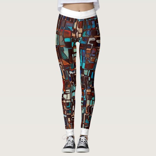 Leggings aus Hartglas mit weißem Trimm (Vorderseite)