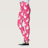 Leggings aus heiß rosa und weißem Hasen (Links)