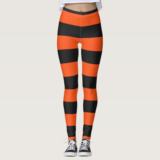 Leggings aus Orange und Dunkelgrauem Halloween (Vorderseite)