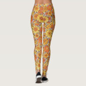 Leggings aus Orangen und Gelben Milchblättern (Rückseite)