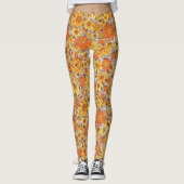 Leggings aus Orangen und Gelben Milchblättern (Vorderseite)