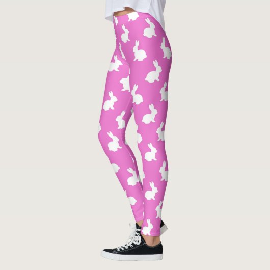 Leggings aus Pink und Weißem Hasen (Links)