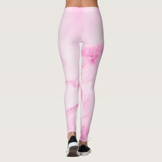 Leggings aus rosa Marmor (Rückseite)