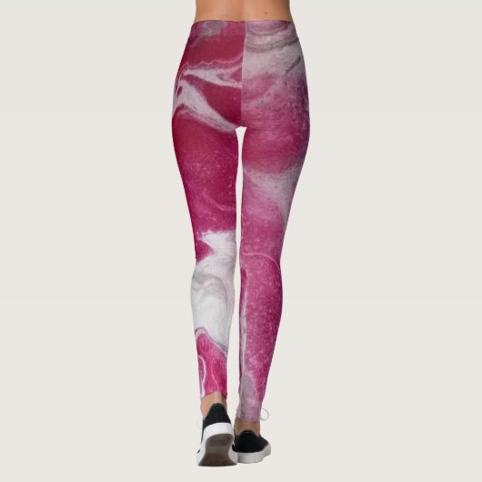 Leggings aus rosa Marmor (Rückseite)