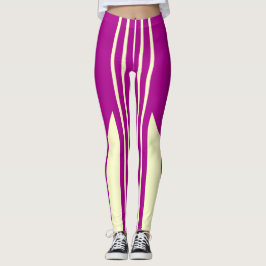 Leggings aus rosa und cremefarbenen Streifen