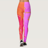 Leggings aus rosa und orangefarbenem Marmor (Rückseite)