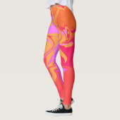 Leggings aus rosa und orangefarbenem Marmor (Links)