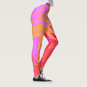 Leggings aus rosa und orangefarbenem Marmor (Rechts)