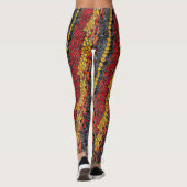 Leggings aus Rot-Gelb-Schwarz-Snakeskin (Rückseite)