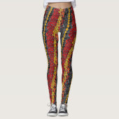Leggings aus Rot-Gelb-Schwarz-Snakeskin (Vorderseite)