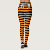 Leggings aus schwarz-orangefarbenem Halloween-Part (Rückseite)